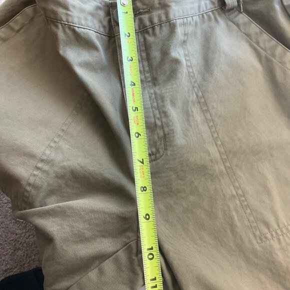 Gap Y2K Wms Sz 8 Olive Green Cargo Capri Crop Pants Wide Leg Grunge Utility - Picture 6 of 13